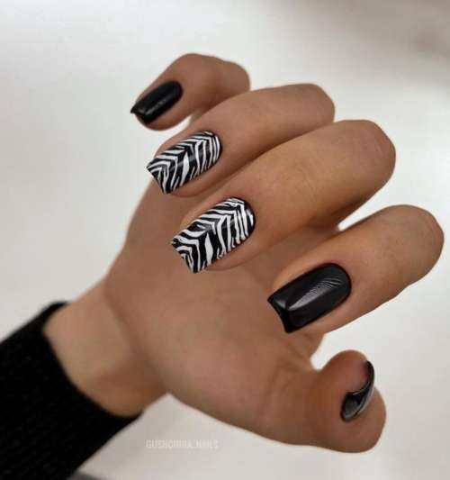 Manucure Zebra 2021: photo, nouveau design spectaculaire