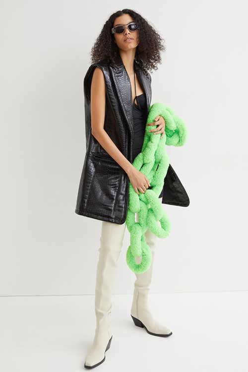 Gilet en cuir noir